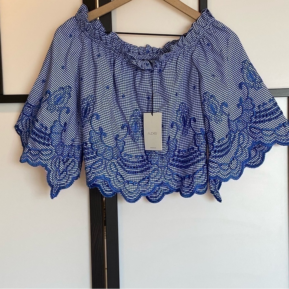 Alexis off the shoulder embroidered top. Size small. NEW - Picture 3 of 16